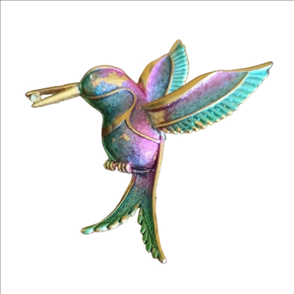Colorful Hummingbird Bird Pin/brooch